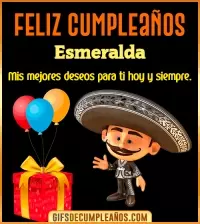 GIF Feliz cumpleaños con mariachi Esmeralda